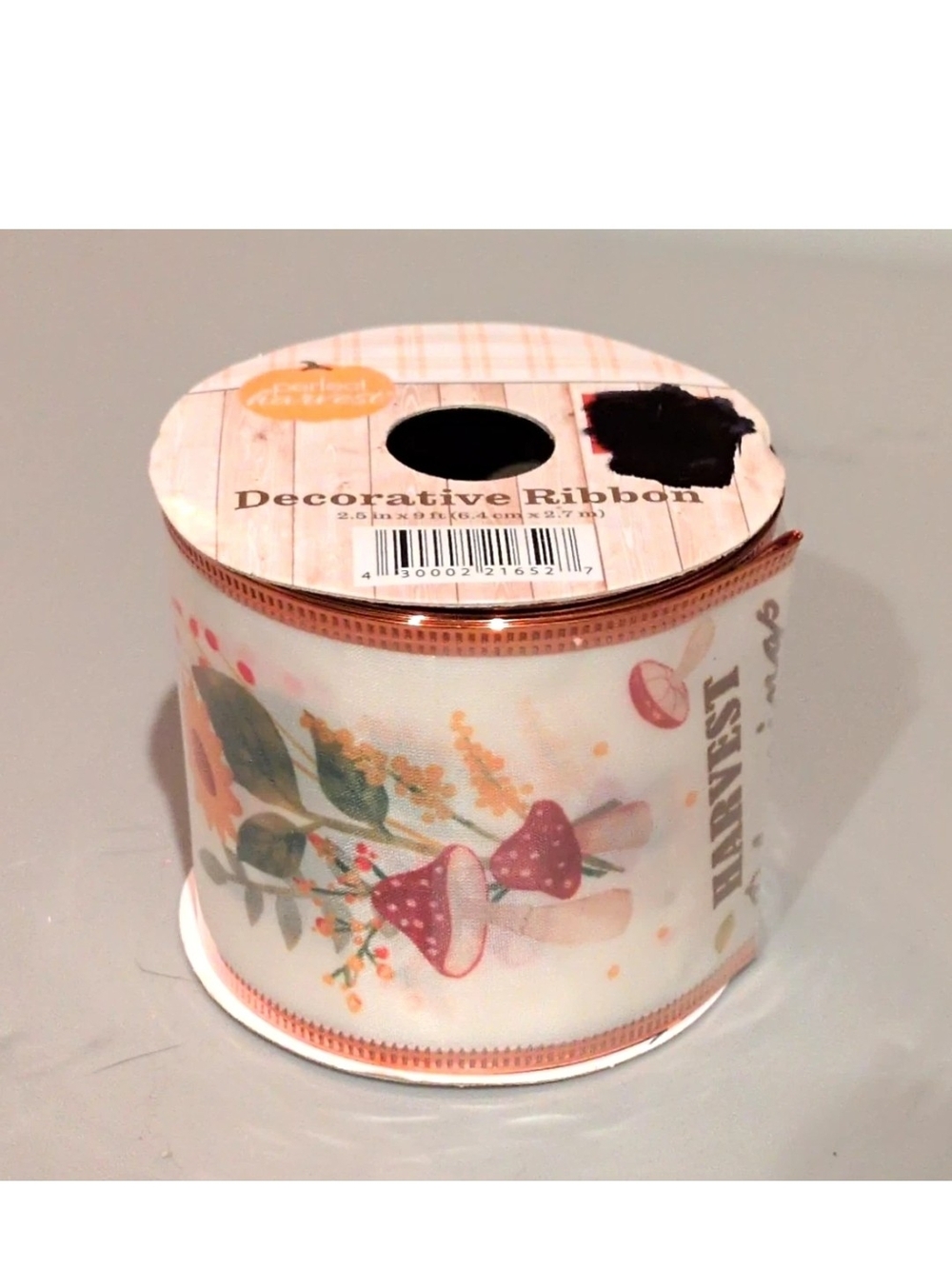 Perfect Harvest Wire-Edged Printed Ribbon Spool 2.5 in F25 -2 Rolls